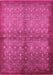 Machine Washable Oriental Pink Industrial Rug, wshurb561pnk