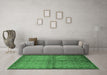 Machine Washable Oriental Emerald Green Industrial Area Rugs in a Living Room,, wshurb561emgrn