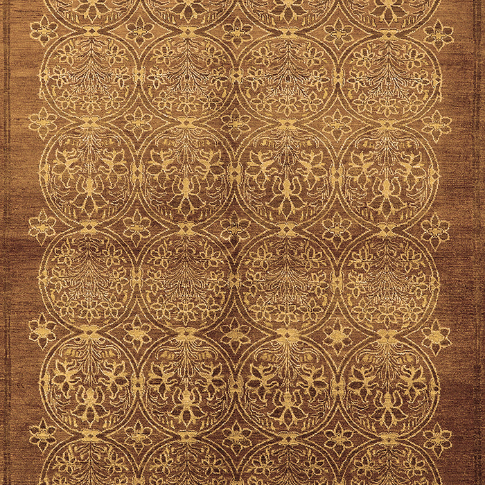 Machine Washable Oriental Brown Industrial Rug, wshurb561brn