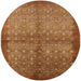 Round Mid-Century Modern Red Oriental Rug, urb561