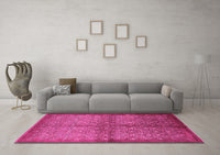 Machine Washable Oriental Pink Industrial Rug, wshurb561pnk