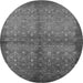 Round Oriental Gray Industrial Rug, urb561gry