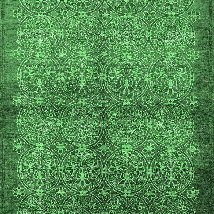 Machine Washable Oriental Emerald Green Industrial Area Rugs, wshurb561emgrn