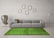 Machine Washable Oriental Green Industrial Area Rugs in a Living Room,, wshurb561grn