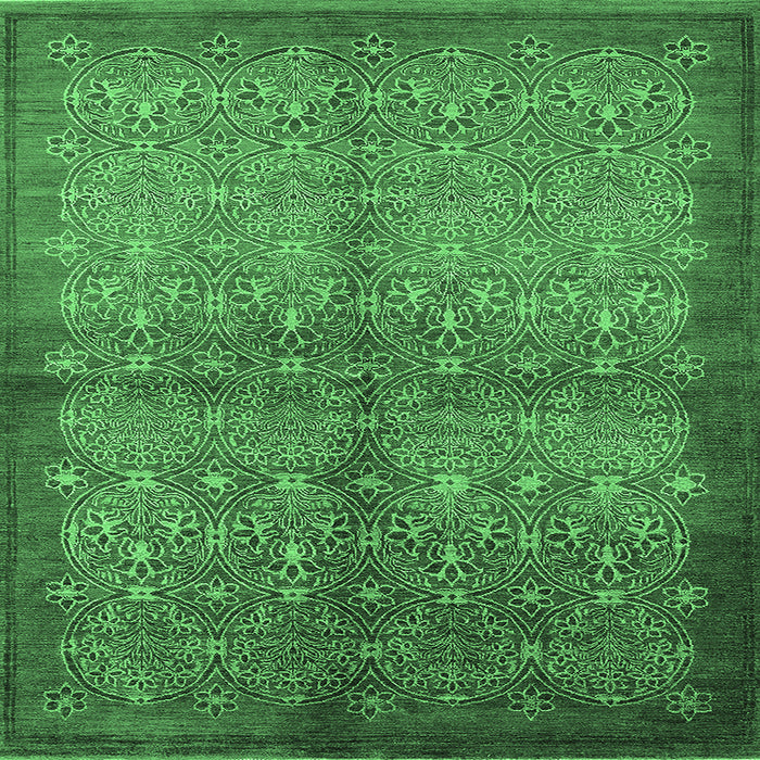 Square Oriental Emerald Green Industrial Rug, urb561emgrn
