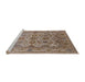 Sideview of Machine Washable Industrial Modern Light French Beige Brown Rug, wshurb562