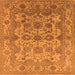 Square Machine Washable Oriental Orange Industrial Area Rugs, wshurb562org