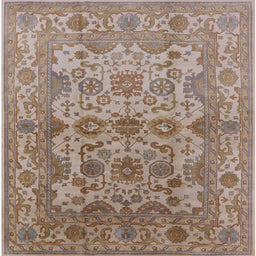 Square Machine Washable Industrial Modern Light French Beige Brown Rug, wshurb562