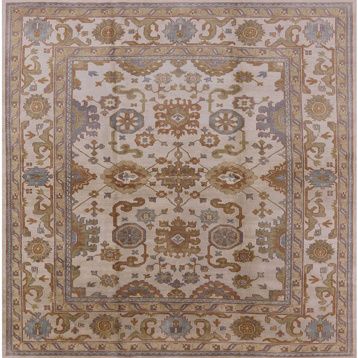 Square Machine Washable Industrial Modern Light French Beige Brown Rug, wshurb562