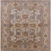 Square Machine Washable Industrial Modern Light French Beige Brown Rug, wshurb562