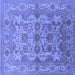 Square Oriental Blue Industrial Rug, urb562blu