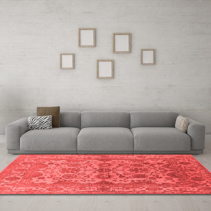 Industrial Red Washable Rugs