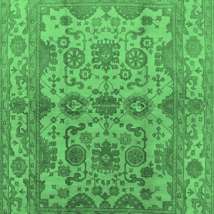 Machine Washable Oriental Emerald Green Industrial Area Rugs, wshurb562emgrn