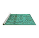 Sideview of Machine Washable Oriental Turquoise Industrial Area Rugs, wshurb562turq