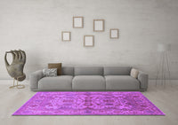 Machine Washable Oriental Purple Industrial Rug, wshurb562pur