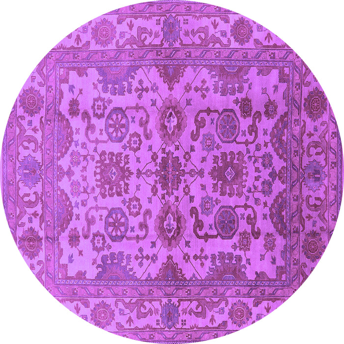 Round Oriental Purple Industrial Rug, urb562pur
