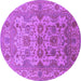 Round Oriental Purple Industrial Rug, urb562pur