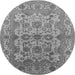 Round Oriental Gray Industrial Rug, urb562gry