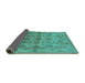 Sideview of Oriental Turquoise Industrial Rug, urb562turq