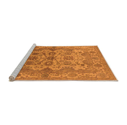 Sideview of Machine Washable Oriental Orange Industrial Area Rugs, wshurb562org