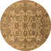 Round Oriental Brown Industrial Rug, urb562brn