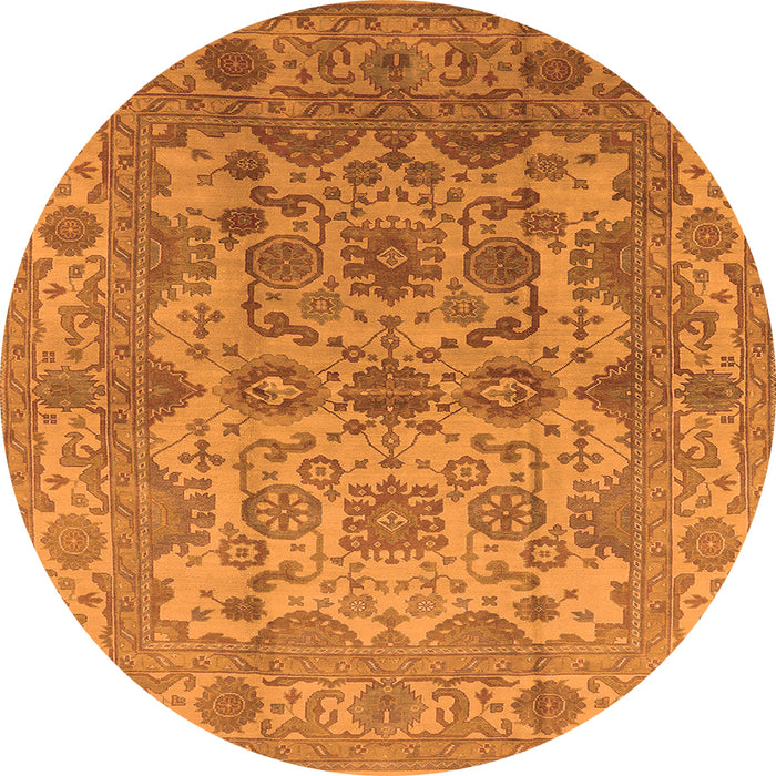 Round Oriental Orange Industrial Rug, urb562org