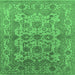 Square Oriental Emerald Green Industrial Rug, urb562emgrn