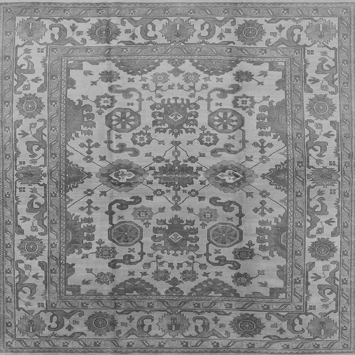 Square Machine Washable Oriental Gray Industrial Rug, wshurb562gry