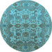 Round Oriental Light Blue Industrial Rug, urb562lblu