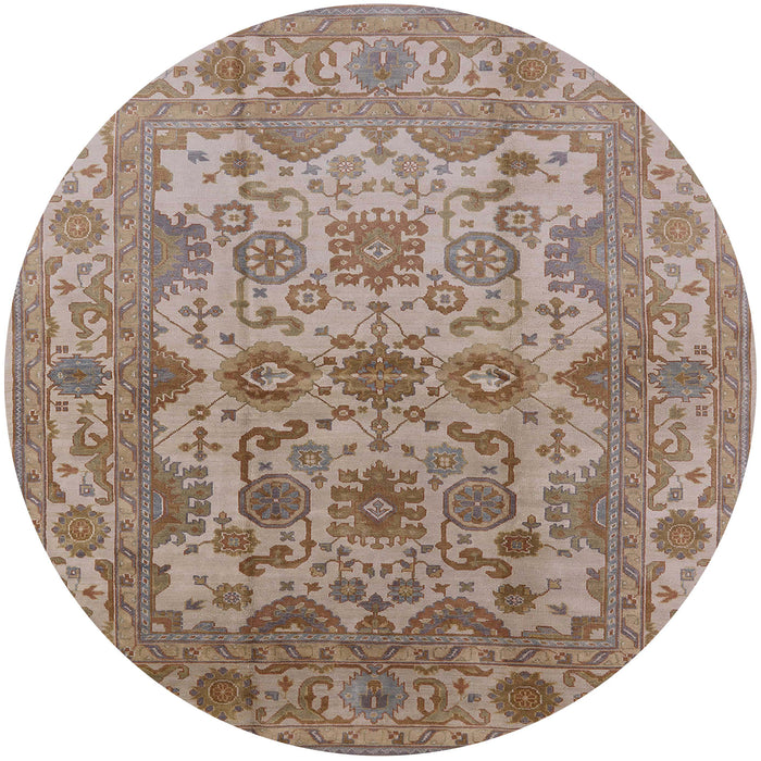 Round Machine Washable Industrial Modern Light French Beige Brown Rug, wshurb562