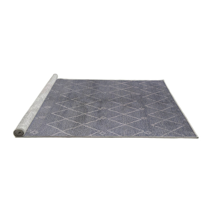 Sideview of Machine Washable Industrial Modern Mist Blue Rug, wshurb563