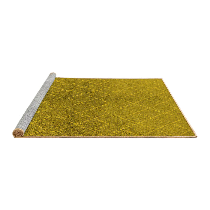 Sideview of Machine Washable Oriental Yellow Industrial Rug, wshurb563yw