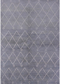 Machine Washable Industrial Modern Mist Blue Rug, wshurb563