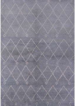 Machine Washable Industrial Modern Mist Blue Rug, wshurb563