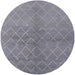 Round Mid-Century Modern Mist Blue Oriental Rug, urb563