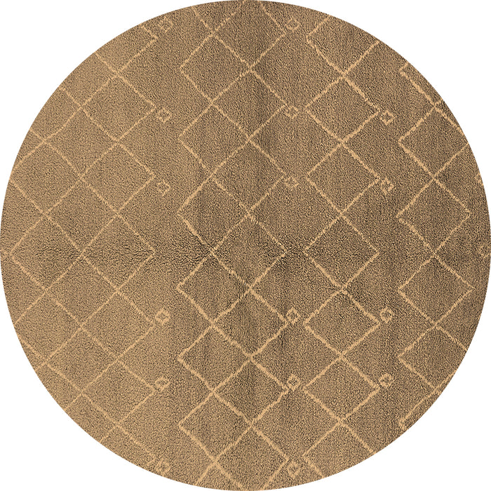 Round Oriental Brown Industrial Rug, urb563brn