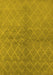 Machine Washable Oriental Yellow Industrial Rug, wshurb563yw