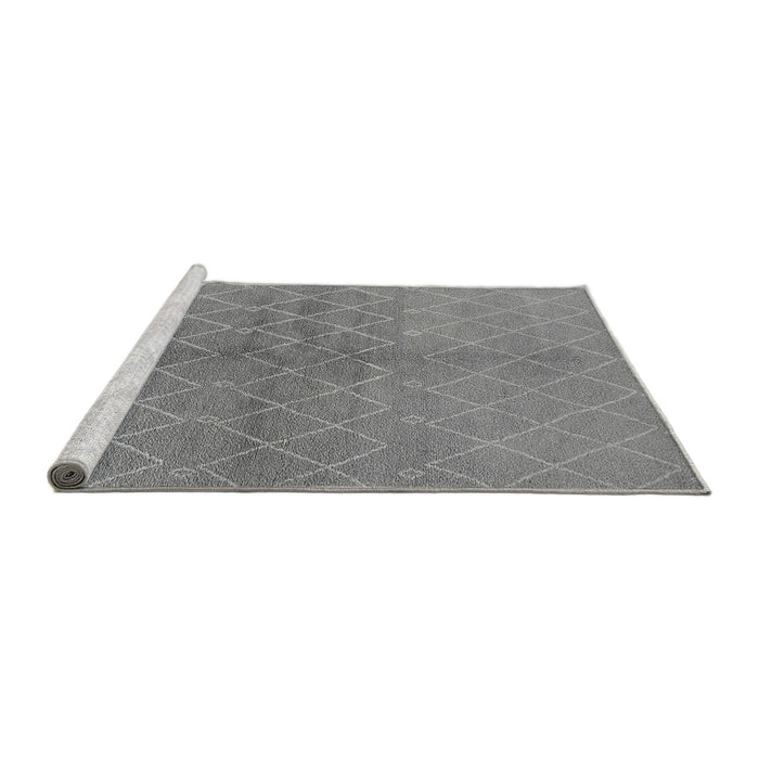 Sideview of Machine Washable Oriental Gray Industrial Rug, wshurb563gry