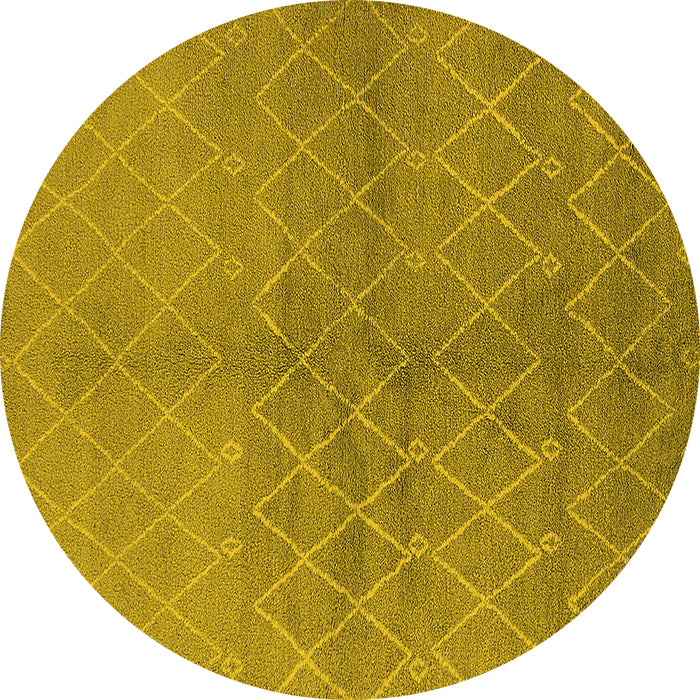 Round Oriental Yellow Industrial Rug, urb563yw