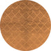 Round Machine Washable Oriental Orange Industrial Area Rugs, wshurb563org