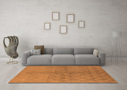Machine Washable Oriental Orange Industrial Area Rugs in a Living Room, wshurb563org