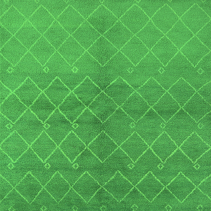Square Machine Washable Oriental Green Industrial Area Rugs, wshurb563grn