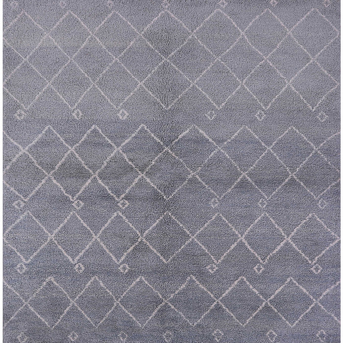 Square Machine Washable Industrial Modern Mist Blue Rug, wshurb563