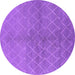 Round Oriental Purple Industrial Rug, urb563pur