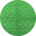 Round Oriental Green Industrial Rug, urb563grn