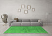 Machine Washable Oriental Green Industrial Area Rugs in a Living Room,, wshurb563grn