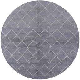 Round Machine Washable Industrial Modern Mist Blue Rug, wshurb563