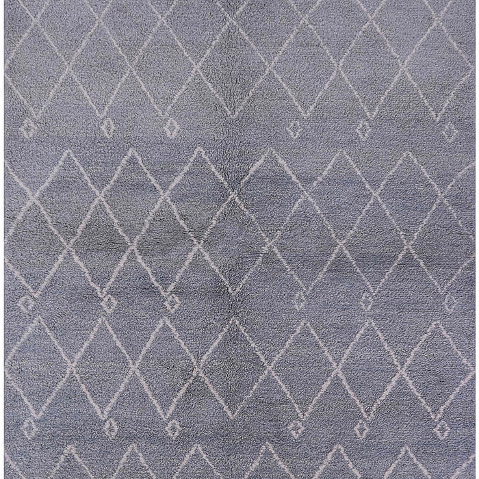 Mid-Century Modern Mist Blue Oriental Rug, urb563