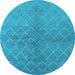 Round Oriental Light Blue Industrial Rug, urb563lblu