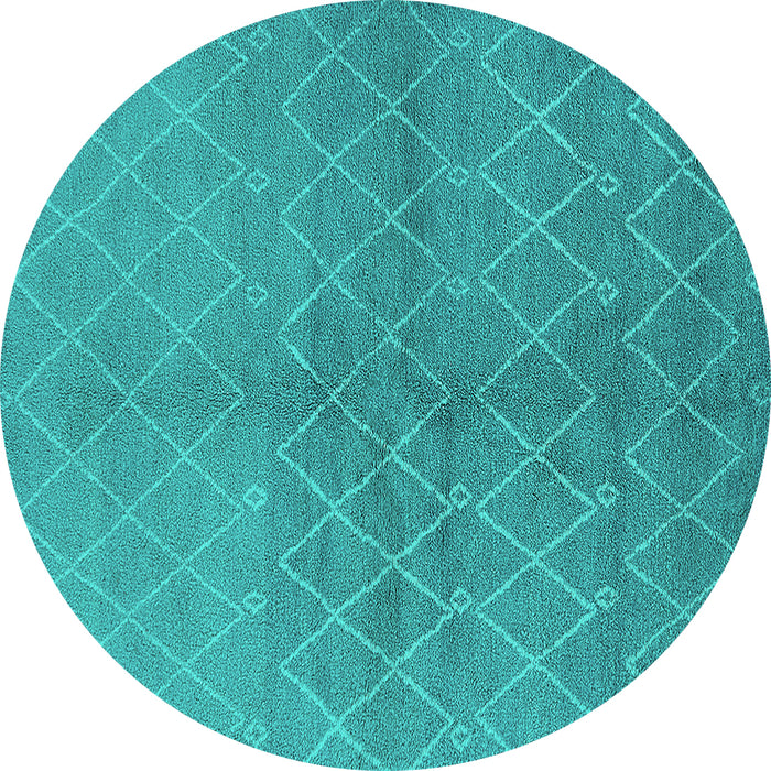 Round Oriental Turquoise Industrial Rug, urb563turq